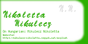 nikoletta mikulecz business card